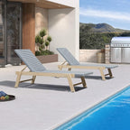 PURPLE LEAF Extra Large Patio Chaise Lounge 2 Pieces French Outdoor Wicker by PURPLELEAF