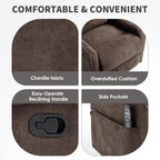 Trustyue Swivel Rocker Recliner Chair, 360° Swivel Recliner - Image 7