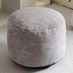 HIGOGOGO Round Stuffed Pouf Ottoman, Corduroy Poufs - Image 7