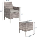 GAOMON 3-Piece Patio Furniture Set, Modern PE Rattan Conversation Set - Image 2