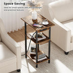 Asgolion Tall End Table with Charging Station, Skinny Nightstand with USB Ports - Image 4