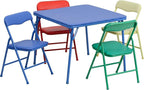 Flash Furniture Mindy Kids 5-Piece set Folding Square Table and Chairs Set - Image 4