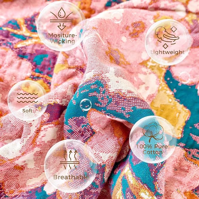 LUTBM Boho Throw Blanket for Bed Cotton Summer Blankets for Bedroom Living Room - Image 7