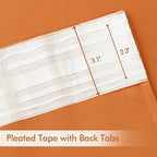 MIULEE Fall Orange Back Tab Blackout Curtains 52x84 Inch Length 2 Panel Set | - Image 4