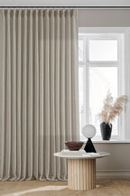 Burlywood Birch Pinch Pleated Thick Linen Curtains 112 Inches Long | 400GSM - Image 8