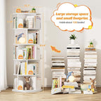 Aheaplus Rotating Bookshelf, 360 Display Wood Spinning Bookshelf Tower - Image 7
