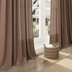 Caramel Brown Linen Curtains for Living Room Extra Long 112 Inches Long Back - Image 5