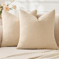 MIULEE Beige Chenille Couch Euro Throw Pillow Covers, 22x22 | Set of 2 by MIULEE