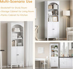 Bookshelf with Doors, Floor Standing Display Storage Cabinet - Image 7