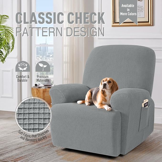 TAOCOCO Oversized Recliner Chair Covers, 1 Seater Streach Recliner Covers Soft - Image 2