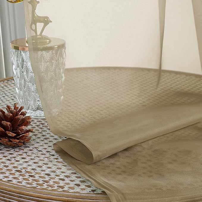 Sheer Taupe Curtains 108 Inches Long - Image 7