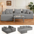 105'' Cloud Sectional Couch, Modular L-Shaped Boneless Sectional Sofa, Corduroy by WENTUM