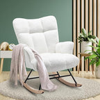 SAETSFEG Rocking Chair Nursery Teddy Upholstered Glider Rocker Rocking Accent by SAETSFEG
