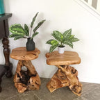 MISC Cedar Roots Natural Flower Stand Reclaimed Woods End Table Finish Wood - Image 4