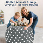 Lukeight Stuffed Animals Storage Bean Bag Chair Cover - Image 2