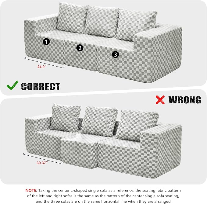 Modular Sectional Sofa 3-Seater Modular Couch - Image 4