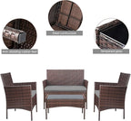 Homall 4 Pieces Outdoor Patio Furniture Sets Rattan Chair Wicker Set, Outdoor - Image 5