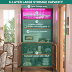 Aheaplus Bar Cabinet with Power Outlets, Coffee Bars Station - Image 5