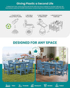 SERWALL Patio Dining Set with 15FT Double Side Umbrella, Outdoor Dining Sets - Image 7