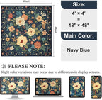 DUKINO 4x4 Square Area Rug, Floral Washable Rug - Image 2