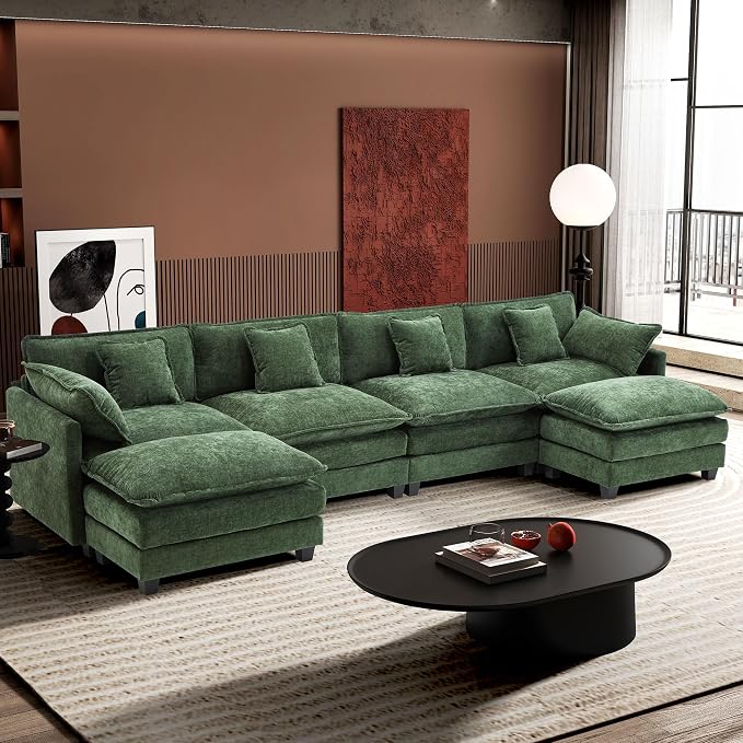 Ihanherry 146" U-Shaped Modern Sofa Modular Sectional Cloud Couch by iHanHerry