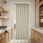 Semi Sheer Flax Linen Blend Pinch Pleat Beige Linen 72 Inch Curtains 50W | - Image 8