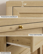 EYYTHUNG 3 Drawer Nightstand Set of 2, Farmhouse Large Bedside End Table - Image 5