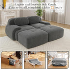 Boneless Sectional Couch, No Assembly Required, 81.8” U Shaped Modular Cloud - Image 9