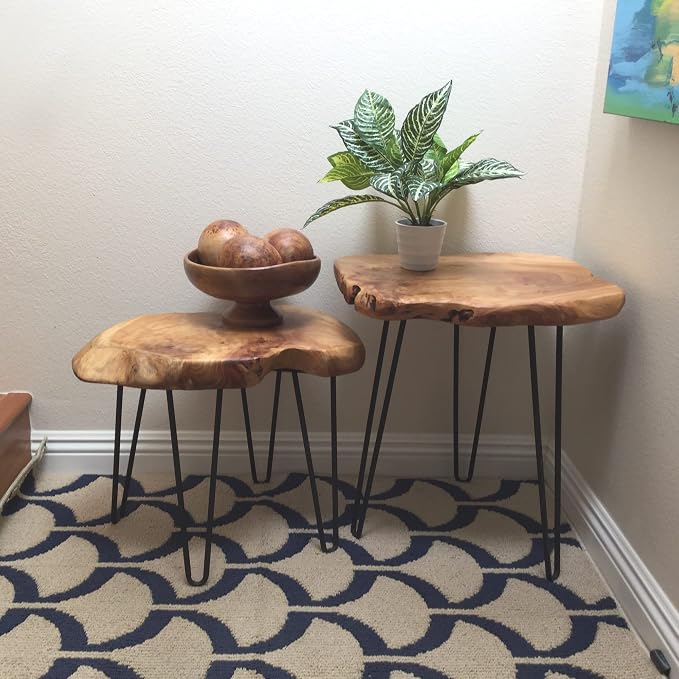 Greenage Cedar Roots Live Edge Side Table 12" x 13.5" x 17.4" Height Natural - Image 8