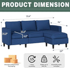 SUNLEI 73.6" Modular Sectional Sofa, Comfy Cloud Couch - Image 2