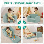 Kids Couch, 2-in-1 Toddler Chair Comfy 1-3 Years, Convertible Kids Chair - Image 6