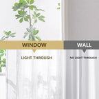 MYSKY HOME White Curtains 80 Inch Length 2 Panels Set, Semi Sheer Cotton Blend - Image 7