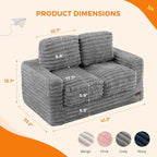 MAXYOYO Extra Wide Kids Bean Bag Chair, Comfy Faux Fur Bean Bag Sofa - Image 2