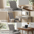 Modern Upholstered Fabric Dining Chairs Set of 2, Accent Chairs - Image 5