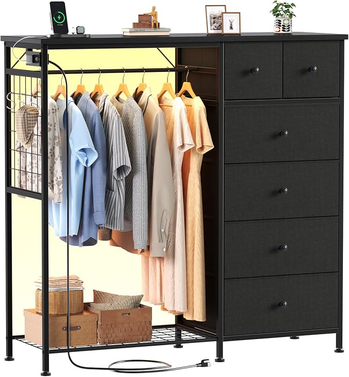DUMOS Black Dresser for Bedroom by DumosLifestyle