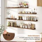 Fun Memories Picture Ledge Shelves Set of 2, 55 Inch Rustic Wall Mounted - Image 5