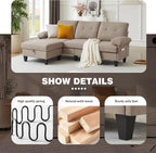 84" Convertible Sectional Sofa, Deep 3-Seat L Shaped Sectional Couch - Image 3