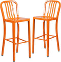 Flash Furniture Gael Commercial Grade 2 Pack 30" High Orange Metal by FlashFurniture