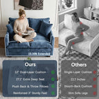 Loveseat Sofa with Ottoman, Comfy Chenille Small Couch - Image 5
