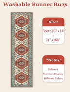 SERISSA 2'6"x14' Washable Non Slip Boho Runner Rug - Image 6