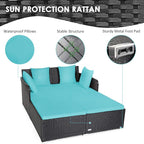 Tangkula Outdoor Rattan Daybed, Sunbed Wicker Furniture w/Spacious Seat - Image 7
