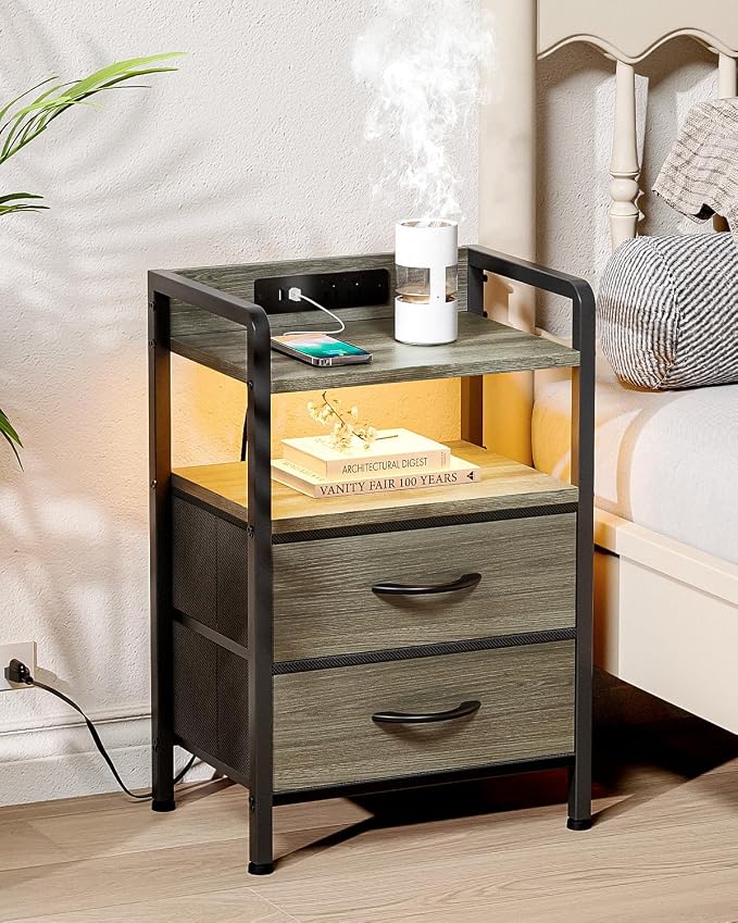 Lazzanto Night Stand Bedside Charger Bedroom - Image 2