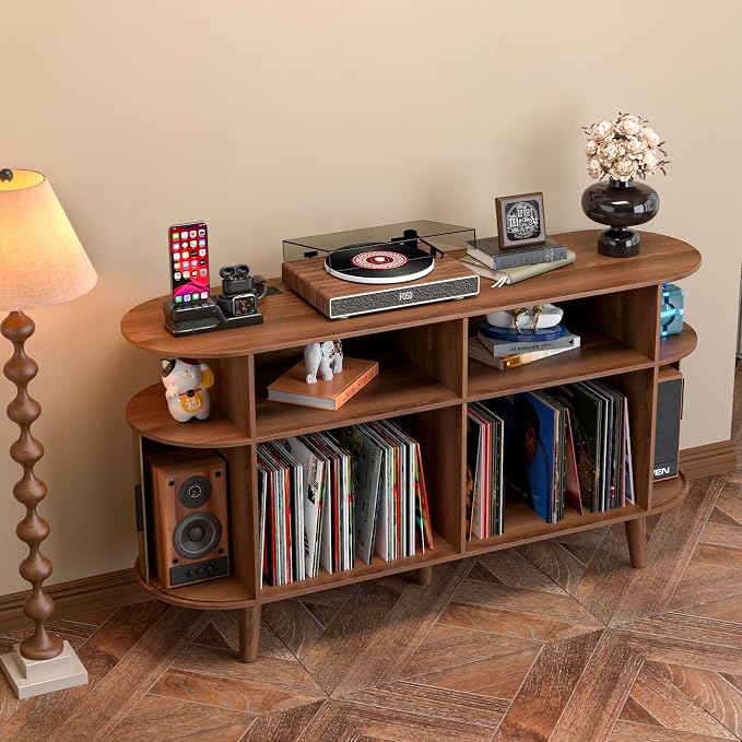 LUVIOHOME Large Round Record Player Stand - Image 6