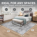 Aelenmu 8x10 Area Rugs for Living Room Bedroom Dining Room Washable Grey | Soft - Image 2