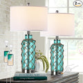 Cottage Nautical Accent Table Lamp Set of 2, Touch Control Coastal Blue Green by PARTPHONER