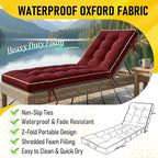 72x21 Inch Folding Chaise Lounge Cushion Quick Dry - Image 2