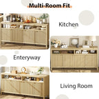 GarveeLife 65 Inch Fluted Sideboard Buffet Cabinet - Image 6