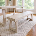 Plank+Beam 60 Inch Farmhouse Dining Bench, Solid Wood Entryway Bench, Wooden by PlankBeam