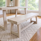 Plank+Beam 60 Inch Farmhouse Dining Bench, Solid Wood Entryway Bench, Wooden by PlankBeam