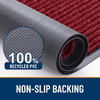 OLANLY 2-Pack Front Door Mats 33x21, Waterproof Heavy-Duty Doormats | Wine Red - Image 3